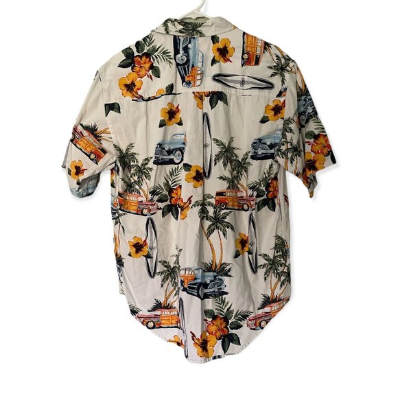 Puritan Mens Hawaiian Woody Car shirt M - Picture 2 of 4